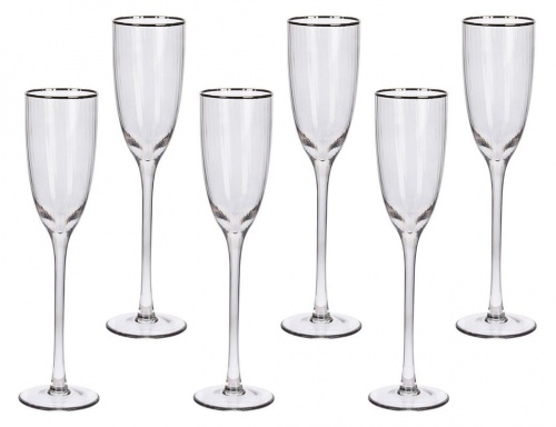 Набор бокалов для шампанского "Элеганца", стекло, прозрачный, 220 мл (6 шт.), Koopman International
