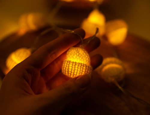 Светодиодная гирлянда БЕЛОСНЕЖНЫЕ ШАПКИ, 10 тёплых белых LED-огней, 1.5+0.3 м, прозрачный ПВХ, батарейки, Koopman International фото 4