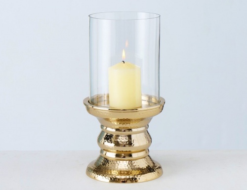 Подсвечник для одной свечи "Джэйроми", металлический со стеклянным стаканом, 29 см, Boltze фото 3