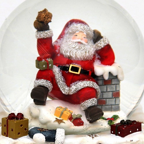 Музыкальный снежный шар "Санта на трубе", 14.5 см, Sigro фото 3