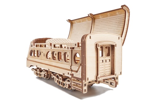 Механическая деревянная сборная модель Wood Trick Поезд Атлантический экспресс фото 3