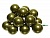 "Гроздь" стеклянных эмалевых шариков на проволоке, 12 шаров по 25 мм, цвет: зелёный мох, Kaemingk