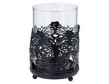 Подсвечник ТАНЕЦ БАБОЧЕК, стекло, металл, 11 см, Koopman International