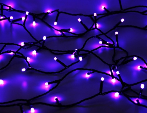 Светодиодная гирлянда "Нить объемная", 120 RGB LED ламп (меняющих цвет), 9+3м, черный PVC провод, таймер, уличная, Kaemingk фото 5