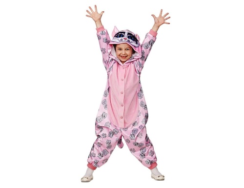 Карнавальный костюм - кигуруми Кошечка розовая, рост 134 см, Батик фото 2