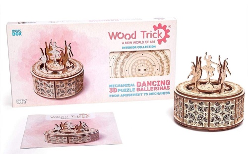 Сборная музыкальная шкатулка Wood Trick Танцующие балерины фото 5