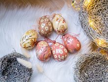 Декоративные пасхальные яйца УСЛАДА ДЛЯ ДУШИ, 6 см (упаковка 6 шт.), Kaemingk