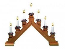 Светильник рождественский декоративный KARIN на 7 свечей (с веночками), 42х35 см, STAR trading