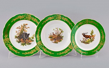 Набор тарелок мэри-энн 18 предметов  царская охота (19+23+25см).чехия.  03160119-0763, Leander
