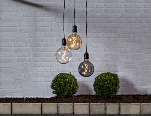 Подвесной светящийся стеклянный шар "Эдмон", тёплый белый LED-огонь, 12.5х19.5 см, таймер, батарейки, уличный., STAR trading фото 3