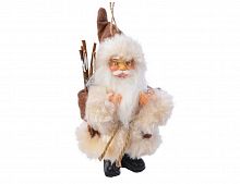 "Санта-малютка" с хворостом, в коричневом костюме, 13 см, Kaemingk