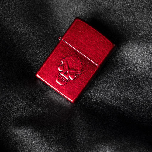 Зажигалка Zippo Doom с покрытием Candy Apple Red, латунь/сталь, красная, глянцевая, 36x12x56 мм фото 5