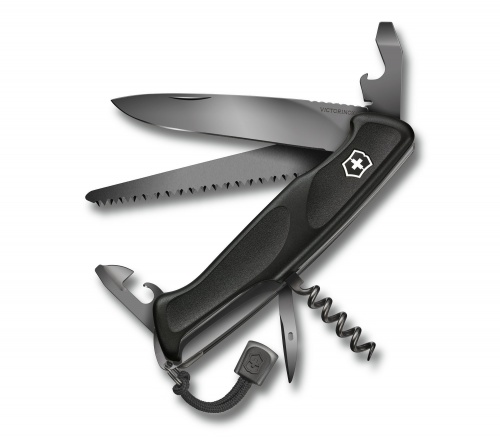 Нож Victorinox RangerGrip 55, 130 мм, 12 функций, черный фото 2