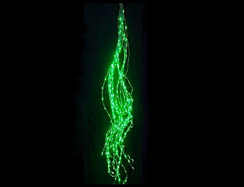 Электрогирлянда КОНСКИЙ ХВОСТ, 200 зеленых mini-LED ламп, 15*1.5+1.5 м, провод-проволока+зеленый шнур, BEAUTY LED