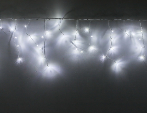 Светодиодная гирлянда Бахрома 11*0.5 м, 259 холодных белых LED ламп, контроллер, белый ПВХ, IP44, Kaemingk (Lumineo) фото 2