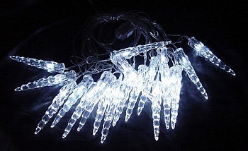 Электрогирлянда "Сосульки", 20 LED огней, 5,7+1,5 м, прозрачный провод, SNOWHOUSE