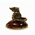 Сувенир "Мышка на кочке" из янтаря, SvM-1, Бронза