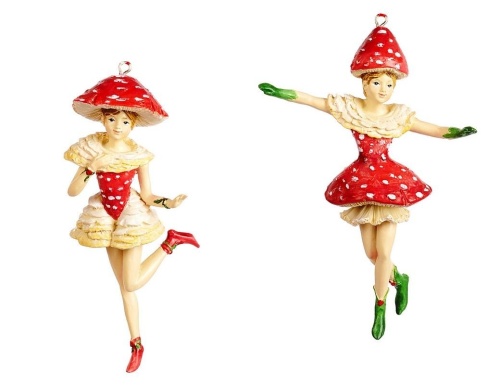 Ёлочная игрушка ГРИБНОЙ КАРНАВАЛ (танцовщица в сапожках), полистоун, 12.5 см, Goodwill фото 2