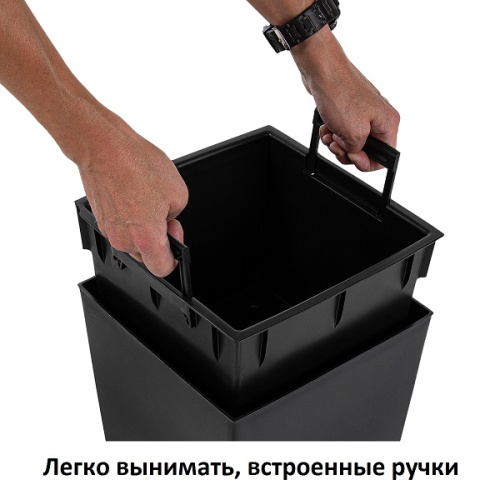 Кашпо для цветов Prosperplast Urbi Square 11+26,6л, антрацит фото 6