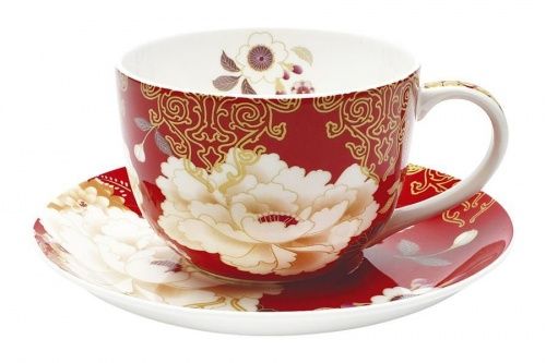 Чашка с блюдцем Кимоно (красный) в подарочной упаковке, 54337