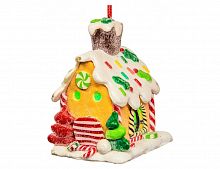 Ёлочная игрушка "Пряничный домик" с подсветкой LED-огнями, полирезин, 6х6х8 см, Forest Market