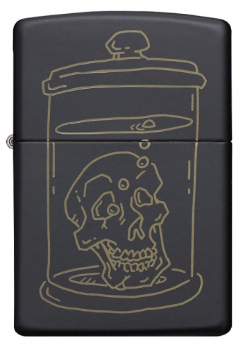 Зажигалка Zippo Skull Design, покрытие Black Matte, латунь/сталь, черная, матовая, 38x13x57 мм фото 6