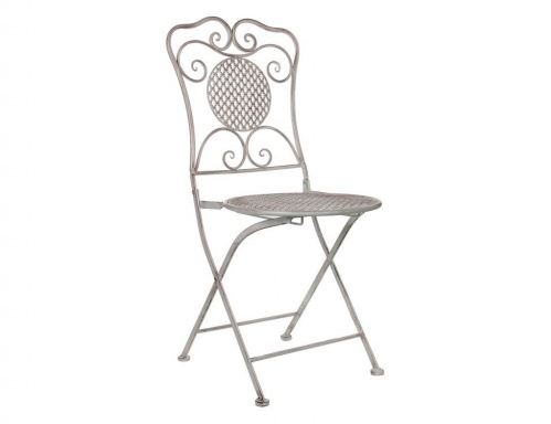 Садовый стул складной "Ажурный прованс", металл, белый, 53х40.5х90.5 см, Edelman