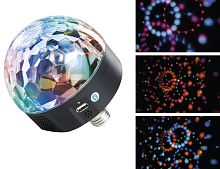 Светодиодный музыкальный проектор-шар MAGIC DALL, 15х11 см, цоколь E27, USB, Bluetooth, "Пду", Kaemingk