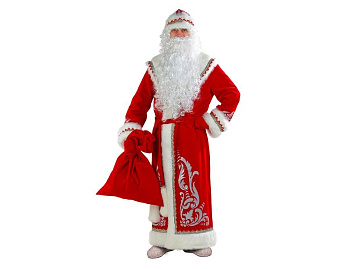 Костюм Деда Мороза с аппликацией красный, размер 54-56, Батик