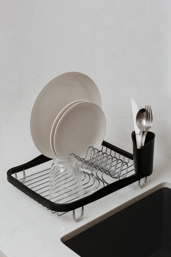 Сушилка для посуды sinkin чёрная-никель фото 5