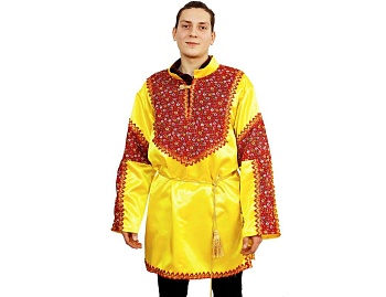 Карнавальная рубаха Русский Богатырь, цвет желтый, размер 54-56, Батик, Батик