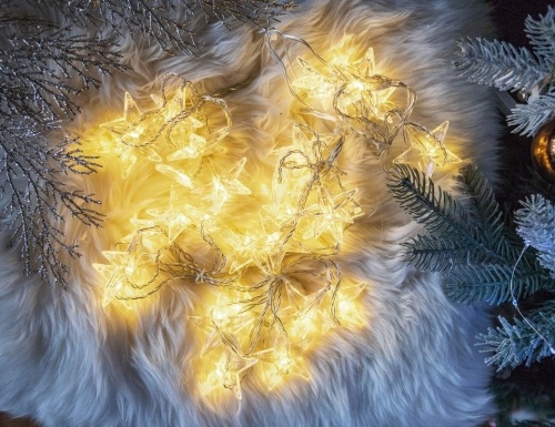 Электрогирлянда "Звёздная бахрома", тёплых белых LED-огней, STAR trading фото 4