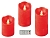 Набор светодиодных восковых свечей ПРАЗДНИЧНЫЕ, красных, тёплые белые LED-огни колышущиеся, 10-15 см (3 шт.), ПДУ, Kaemingk (Lumineo)