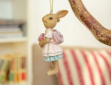 Подвесное украшение ЗАЮШКА С ГРИБОЧКОМ, полистоун, 10 см, Goodwill