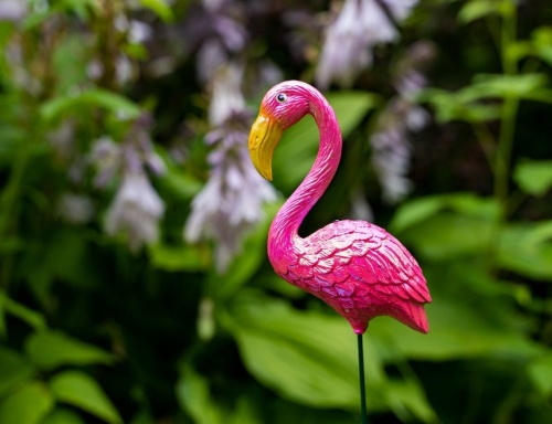 Садовый штекер "Розовый фламинго", пластик, 17x5x3 см, высота 60 см, Kaemingk