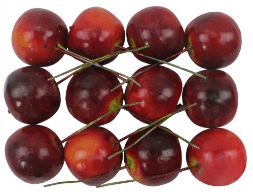 Аксессуар для декорирования "Яблочки" на проволоке, красные, 4.5 см (12 шт.), Hogewoning фото 2