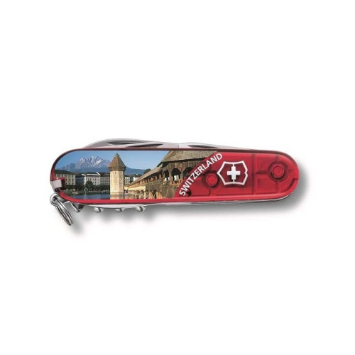 Нож Victorinox Climber Luzern, 91 мм, 14 функций, полупрозрачный красный (подар. упак.) фото 2