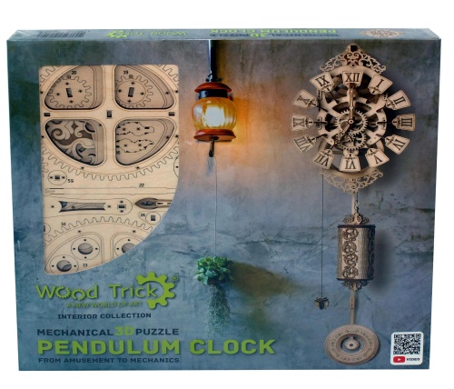 Механическая сборная модель Wood Trick Настенные часы с маятником фото 2