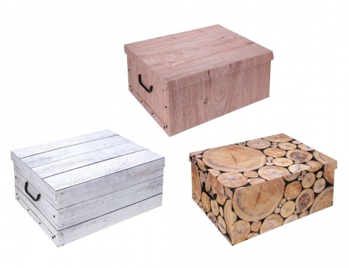 Коробка для хранения "Деревянные кругляшки", плотный картон, 51х37х24 см, Koopman International фото 2