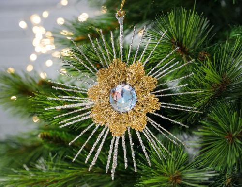 Ёлочная игрушка СНЕЖИНКА СИЛЬВЕР СТАР, металл, 19 см, Winter Deco
