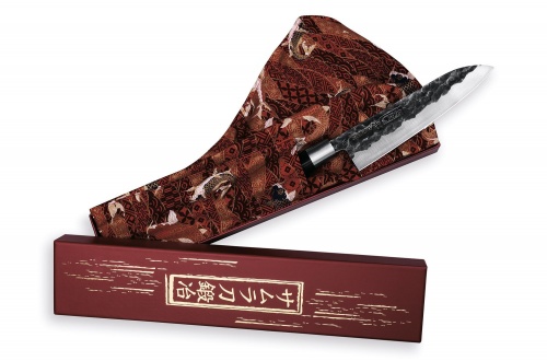Набор: нож Samura универсальный Blacksmith, 16,2 см, гвоздичное масло, салфетка фото 3