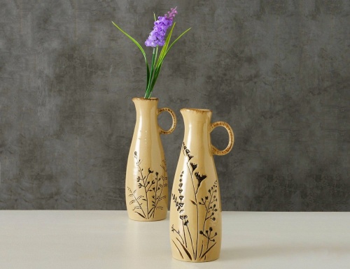 Узкая ваза-кувшин БОТАНИКО с веточками, фарфоровая, 20 см, Boltze фото 5