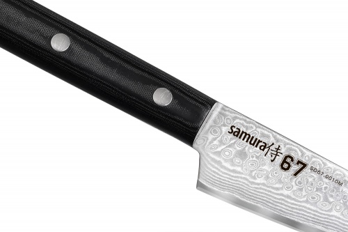 Нож Samura овощной 67, 9,8 см, дамаск 67 слоев, микарта фото 2