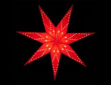 Подвесная звезда-плафон "Рождественская звезда" бумажная, 10 LED ламп, 70 см, батарейки, SNOWMEN