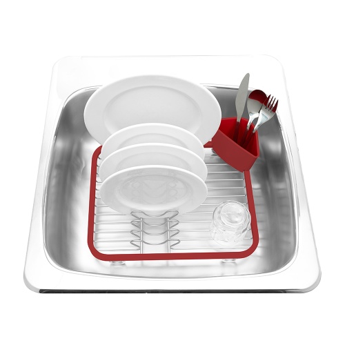 Сушилка для посуды sinkin красный-никель фото 3