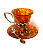 Чашка чайная "Императрица" с ложкой, 8202/L, Серебро