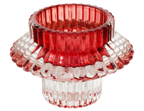Стеклянный подсвечник трансформер "Файлис" под чайную или столовую свечу, 6 см, разные оттенки розового цвета, Boltze фото 6