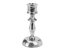 Канделябр БРУТАЛЕ МОДЕРНО (медиум) под 1 свечу, никелированный алюминий, серебряный, 13 см, Koopman International