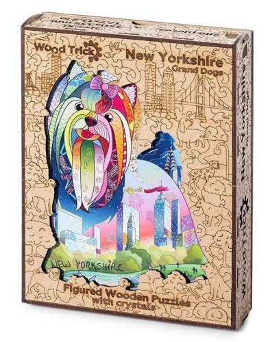Деревянный пазл Wood Trick Нью-Йоркшир с кристаллами Swarovski ® (45x34 см) фото 2