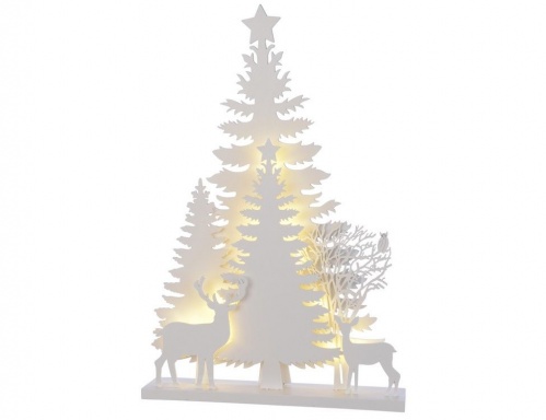 Светящаяся декорация "Лесная душа", дерево, 12 LED-огней, 5.5x30x40 см, батарейки, таймер, Kaemingk фото 2